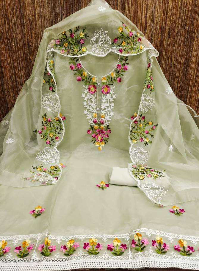 Ds By Designer Suit Organza Silk Non Catalog Dress Material Wholesale Market In Surat
